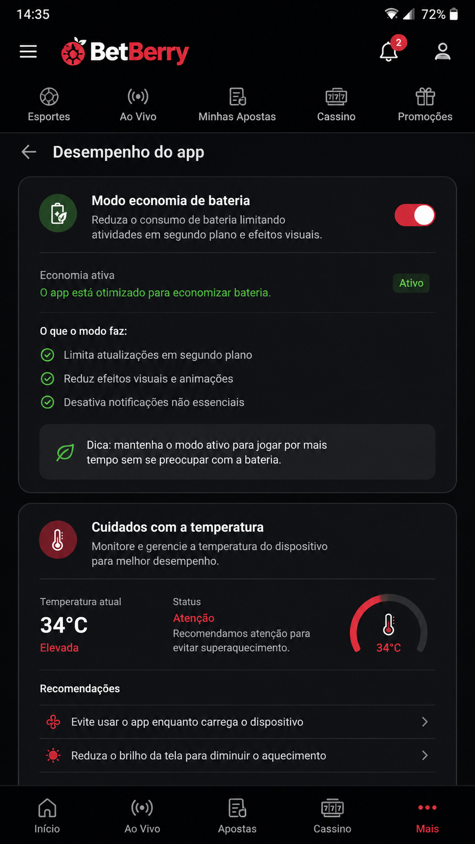 BetBerry screenshot
