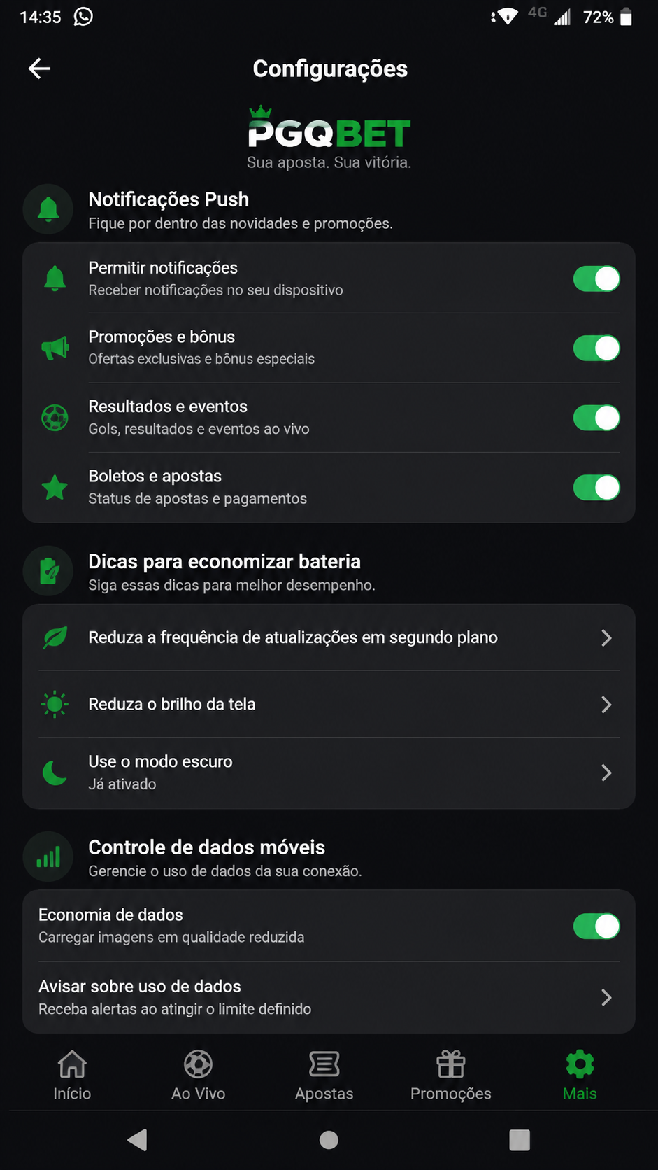 PGQBet screenshot